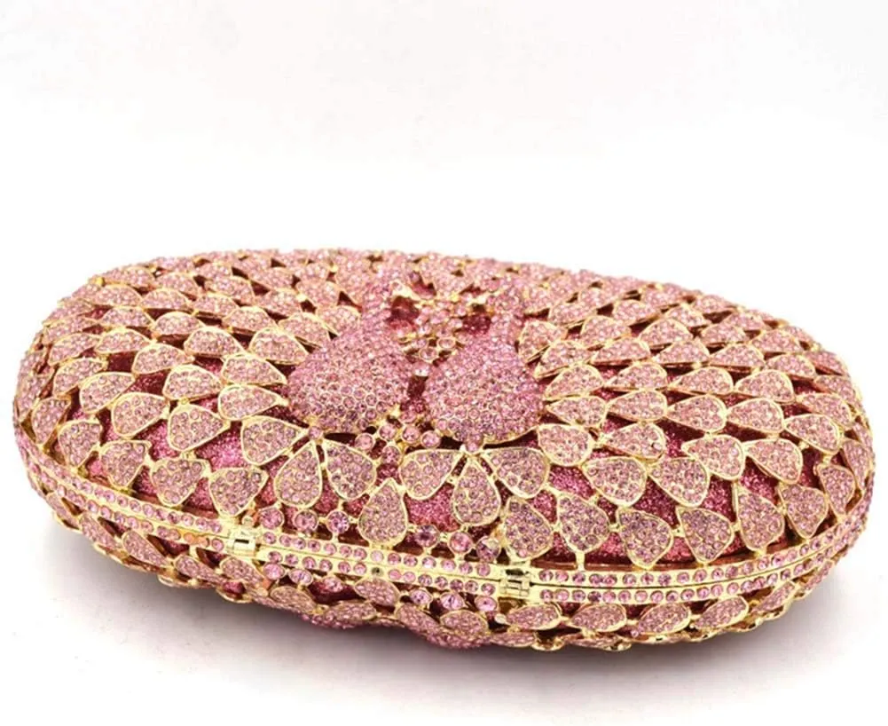 Women Evening-Bag Chain Rhinestone Wedding Clutch-Purse Luxury Handbag Birds
