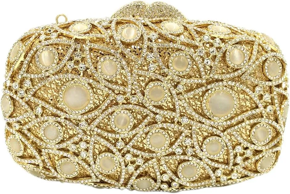 Women Evening-Bag Chain Wedding Clutch-Purse Rhinestones Luxury Handbags