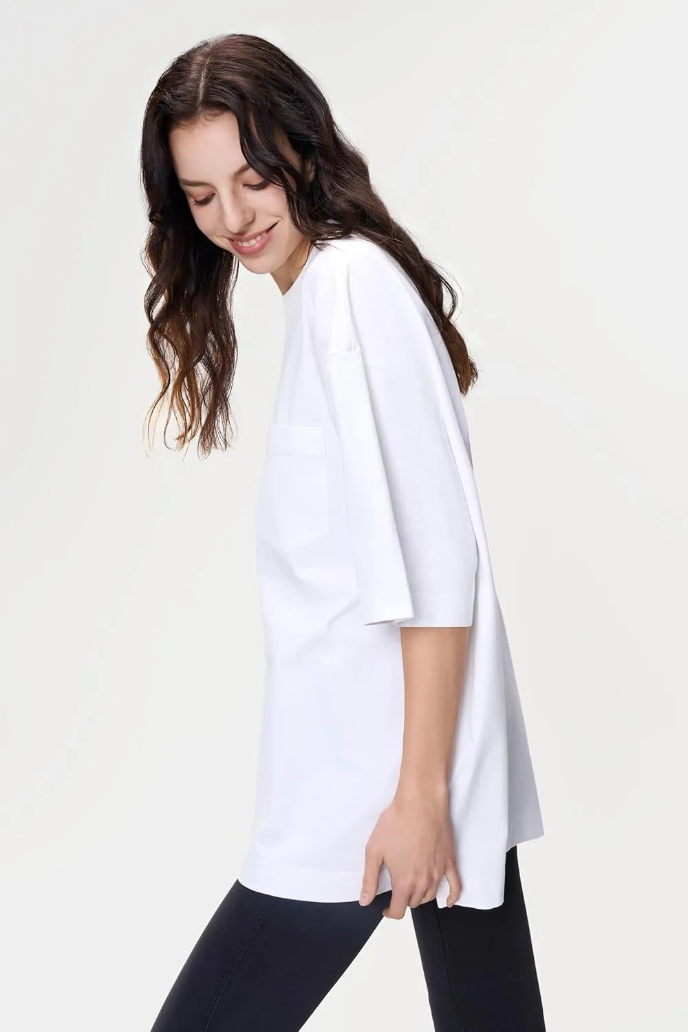 Women Man Unisex Oversized Heavyweight T Shirts Loose Fit Crewneck Short Sleeve Casual Blouse Cool Summer Shirt