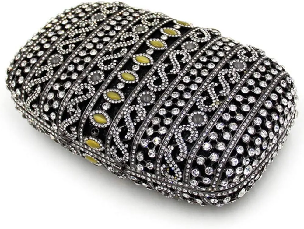 Women Party Evening-Bag Elegant Crystal Clutch-Purse Chain Diamond Handbag Wedding