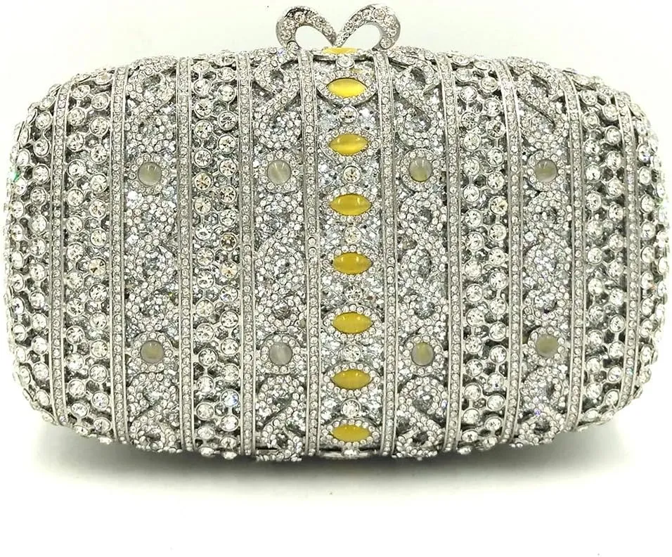 Women Party Evening-Bag Elegant Crystal Clutch-Purse Chain Diamond Handbag Wedding