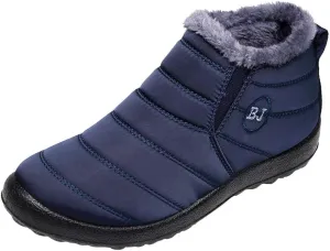 Women Snow Boots Waterproof Winter Boots Non Slip Fully Fur Booties Lightweight Slip on Ankle Boots Thickening Winter Shoes Walking Hiking Booties