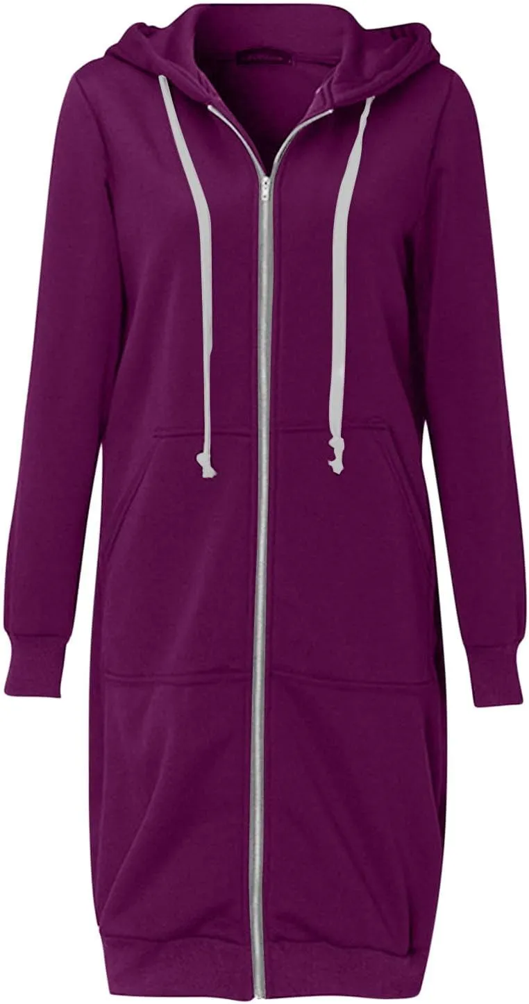 Women Zip Up Hoodie Jackets 2024 Hoood Long Sweatshirts Trendy Comfort Hoodies Cute Teen Girls Y2K Fall Clothes