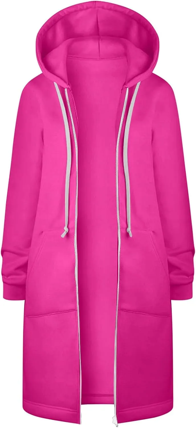 Women Zip Up Hoodie Jackets 2024 Hoood Long Sweatshirts Trendy Comfort Hoodies Cute Teen Girls Y2K Fall Clothes
