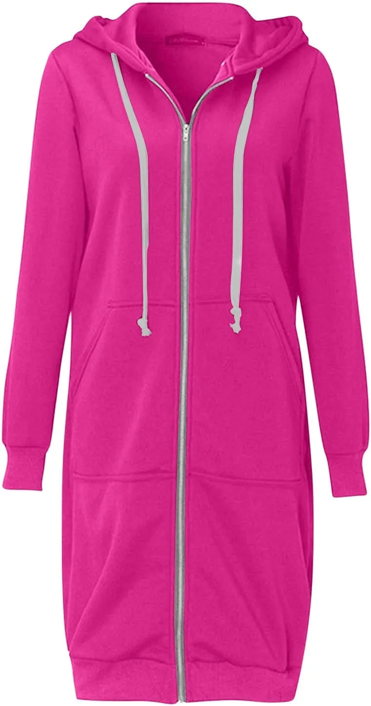 Women Zip Up Hoodie Jackets 2024 Hoood Long Sweatshirts Trendy Comfort Hoodies Cute Teen Girls Y2K Fall Clothes