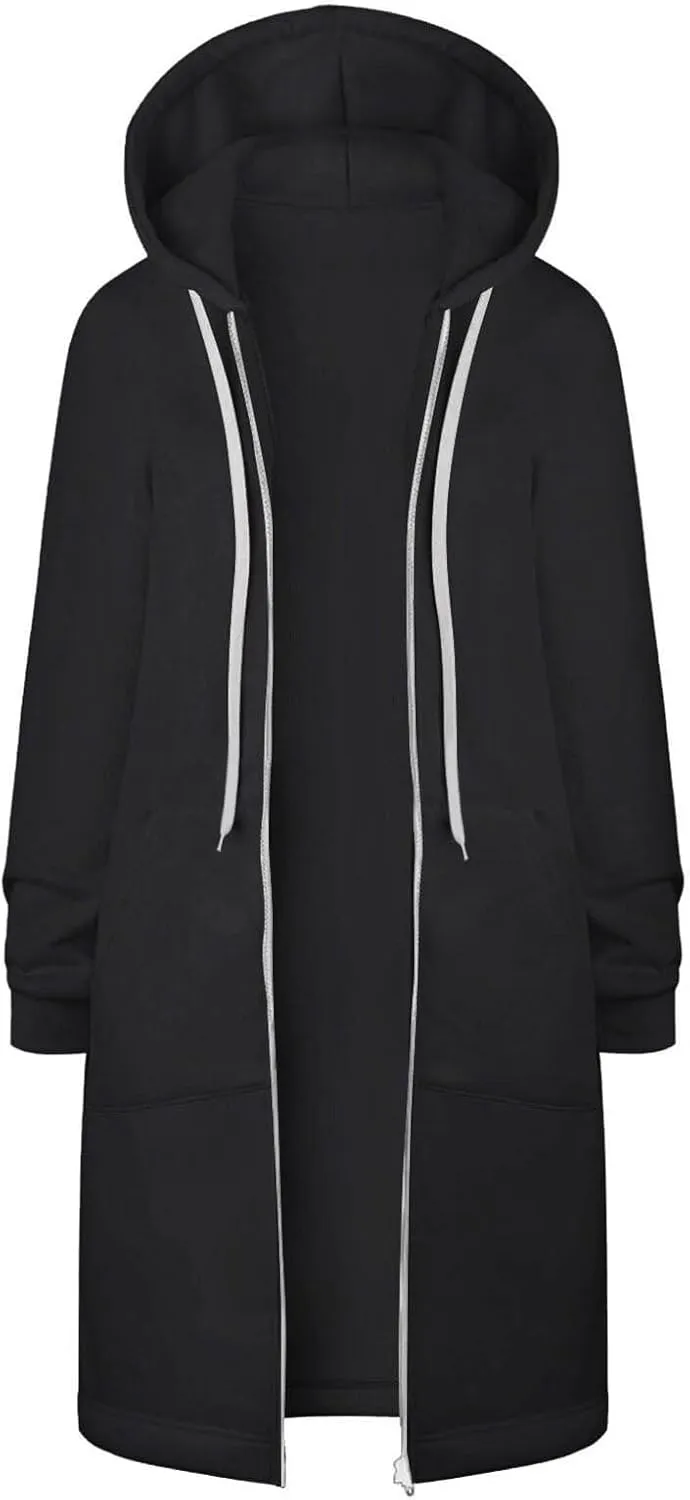 Women Zip Up Hoodie Jackets 2024 Hoood Long Sweatshirts Trendy Comfort Hoodies Cute Teen Girls Y2K Fall Clothes