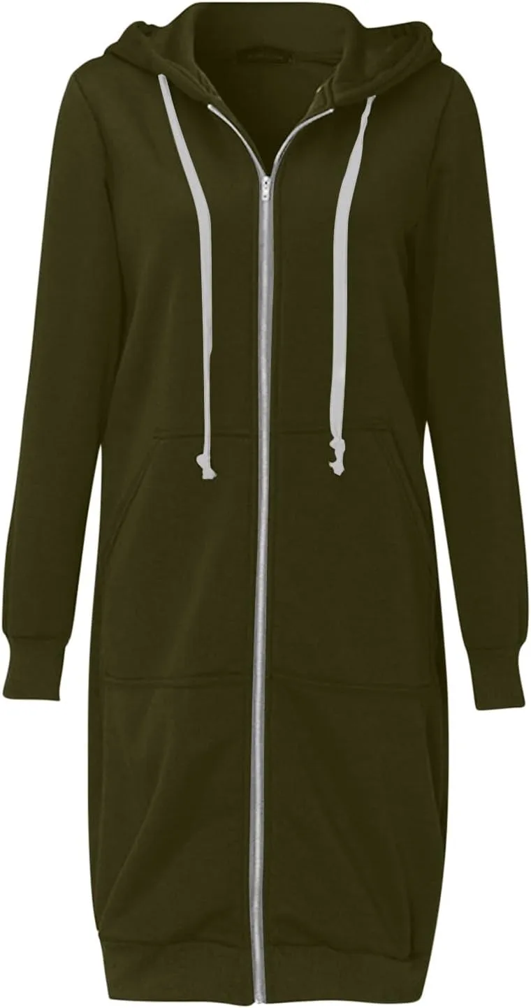Women Zip Up Hoodie Jackets 2024 Hoood Long Sweatshirts Trendy Comfort Hoodies Cute Teen Girls Y2K Fall Clothes