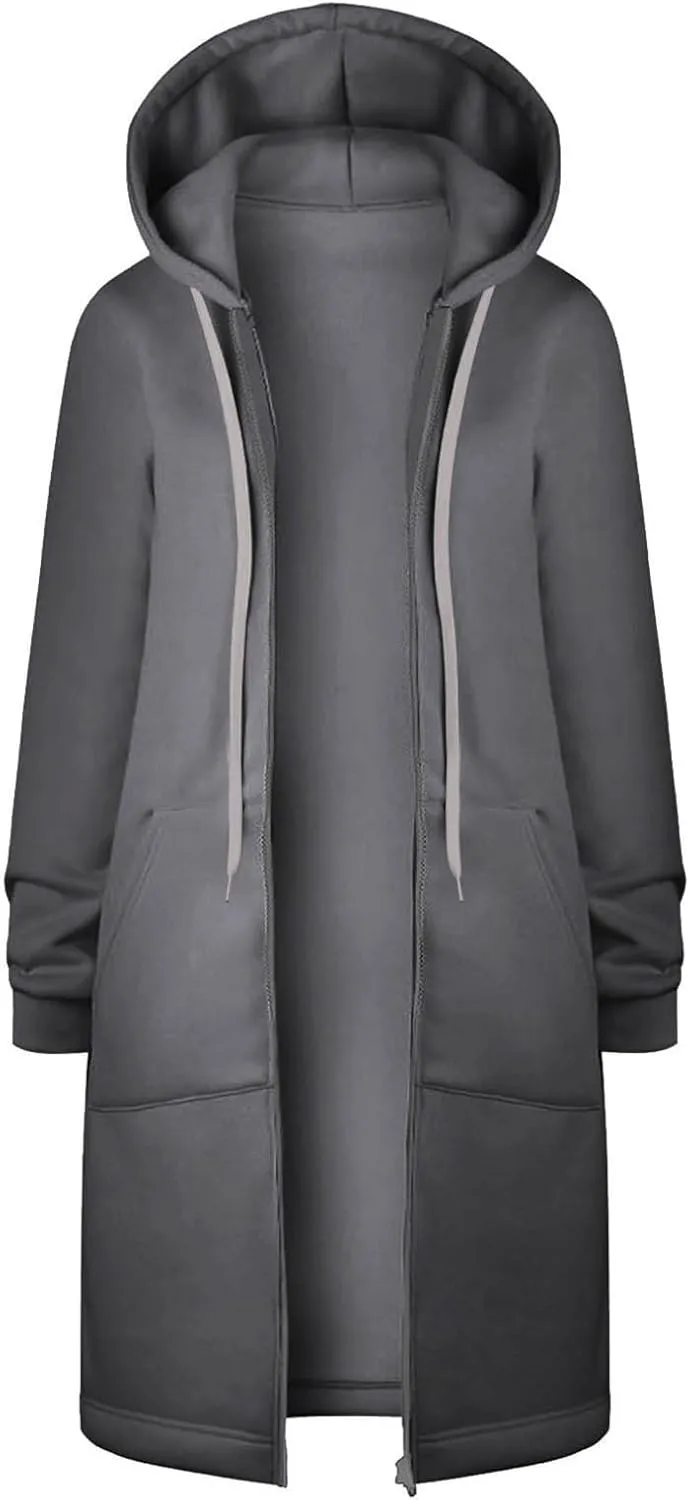 Women Zip Up Hoodie Jackets 2024 Hoood Long Sweatshirts Trendy Comfort Hoodies Cute Teen Girls Y2K Fall Clothes