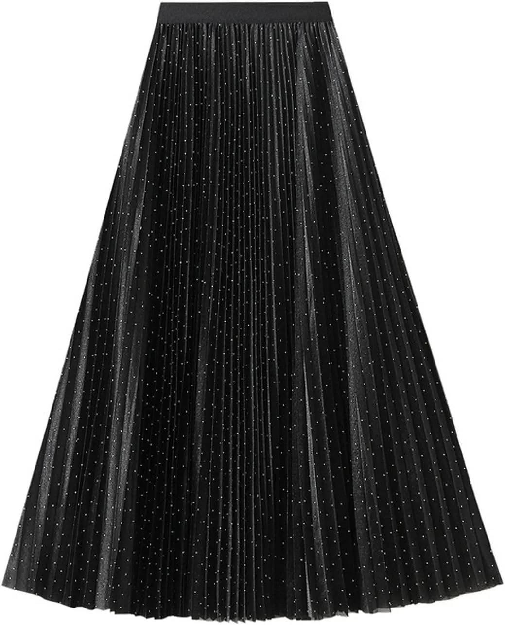 Women's A-Line Pleated Tulle Skirt Elegant Midi Tulle Skirt Casual Dressy Swing Flowy Skirts 2025 Summer Clothes