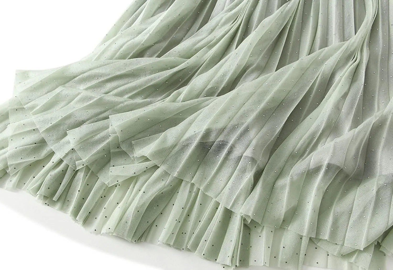 Women's A-Line Pleated Tulle Skirt Elegant Midi Tulle Skirt Casual Dressy Swing Flowy Skirts 2025 Summer Clothes
