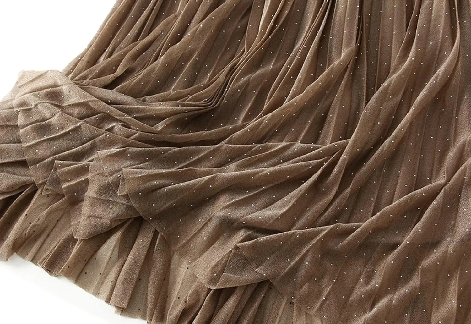 Women's A-Line Pleated Tulle Skirt Elegant Midi Tulle Skirt Casual Dressy Swing Flowy Skirts 2025 Summer Clothes