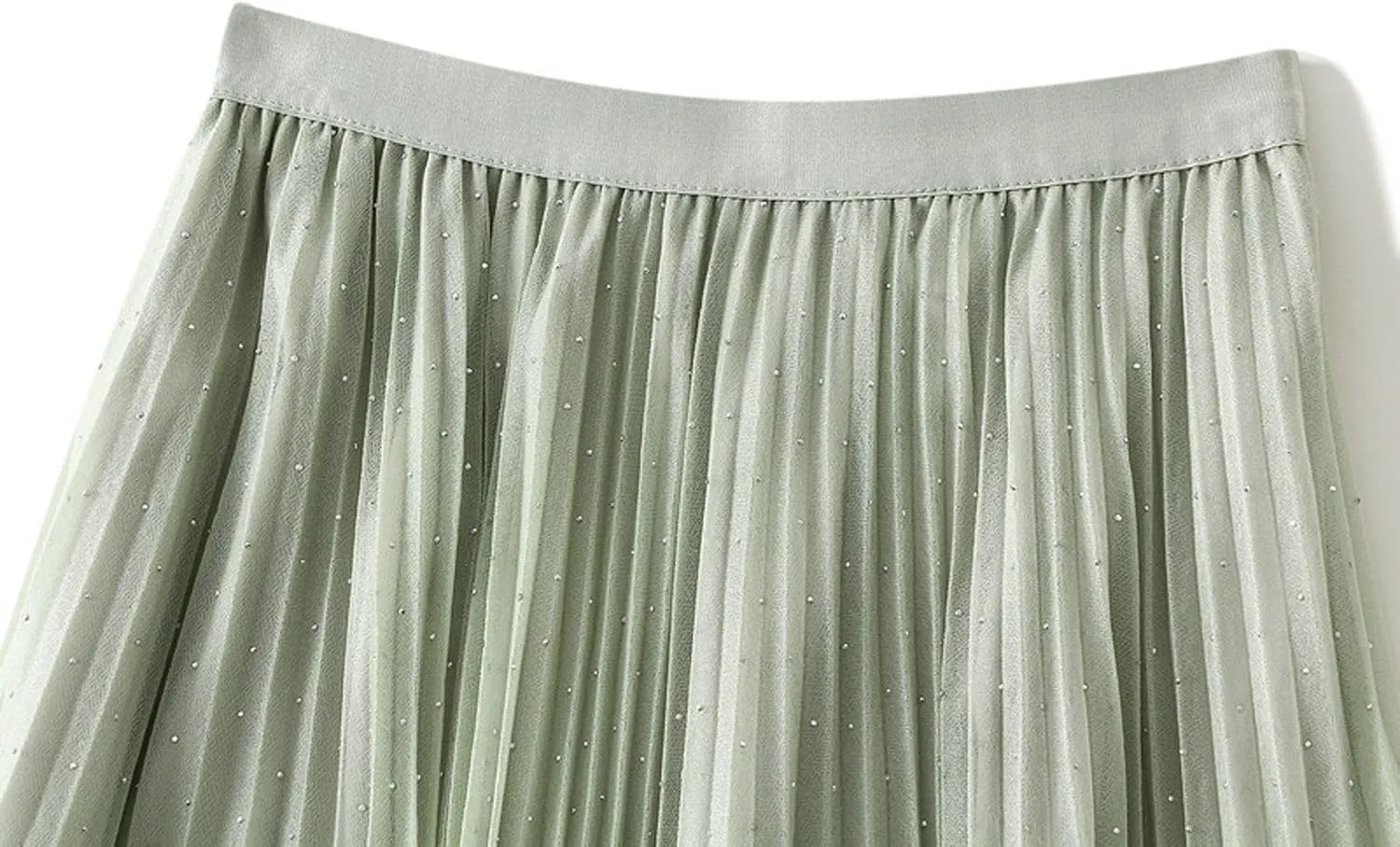 Women's A-Line Pleated Tulle Skirt Elegant Midi Tulle Skirt Casual Dressy Swing Flowy Skirts 2025 Summer Clothes