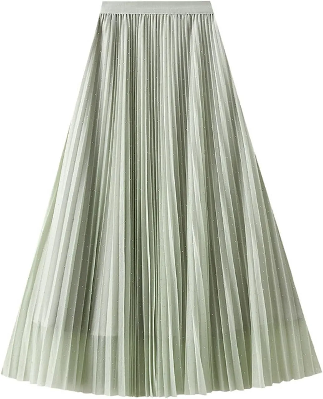 Women's A-Line Pleated Tulle Skirt Elegant Midi Tulle Skirt Casual Dressy Swing Flowy Skirts 2025 Summer Clothes