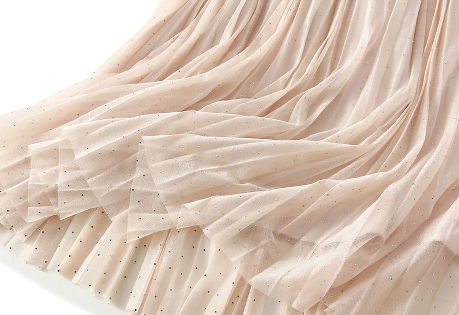 Women's A-Line Pleated Tulle Skirt Elegant Midi Tulle Skirt Casual Dressy Swing Flowy Skirts 2025 Summer Clothes