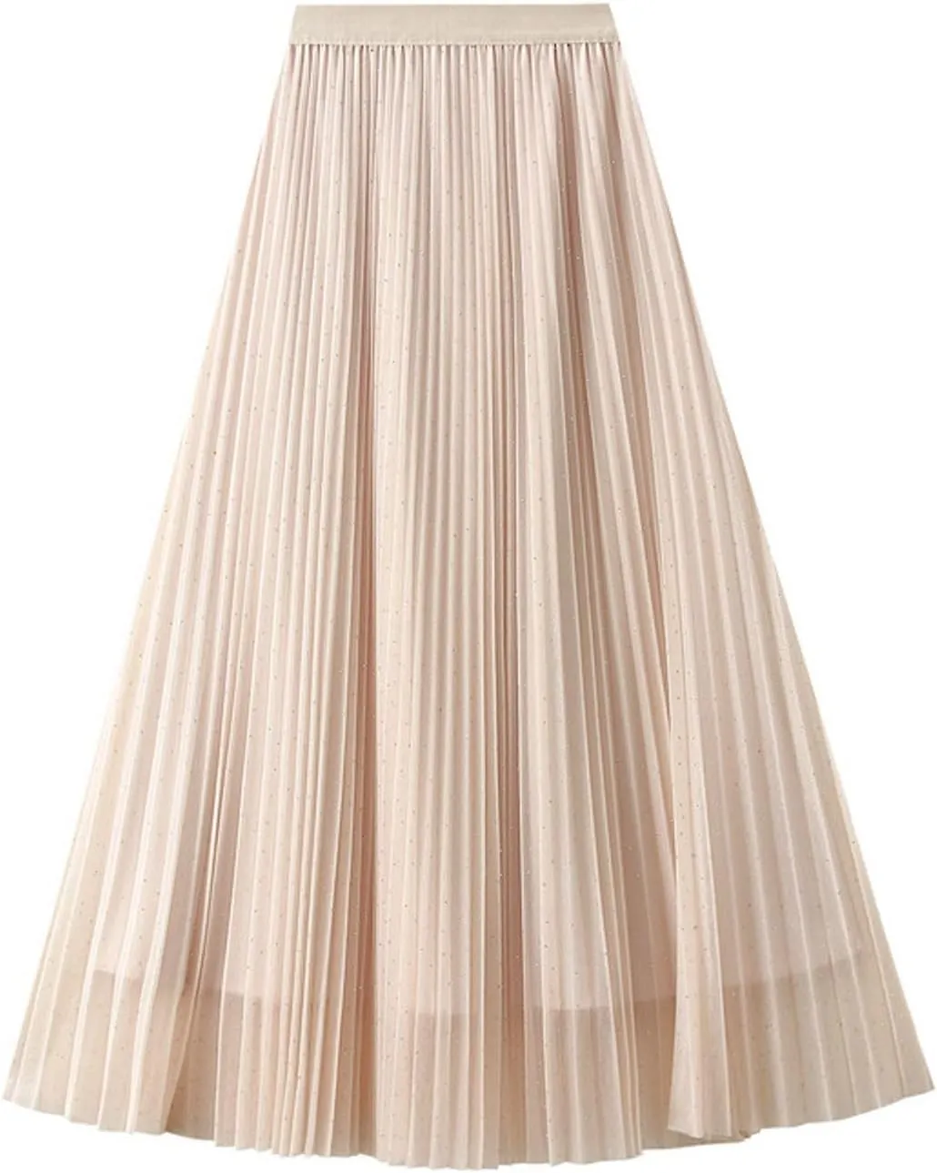 Women's A-Line Pleated Tulle Skirt Elegant Midi Tulle Skirt Casual Dressy Swing Flowy Skirts 2025 Summer Clothes