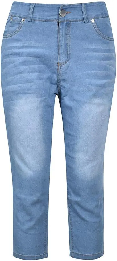 Womens Capri Jeans High Waisted Straight Leg Skinny Y2k Denim Jeans Caual Stretchy Waist Cropped Slim Petite Jeans