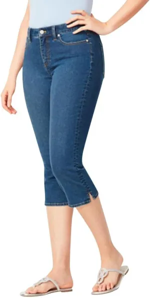 Womens Capri Jeans High Waisted Straight Leg Skinny Y2k Denim Jeans Caual Stretchy Waist Cropped Slim Petite Jeans