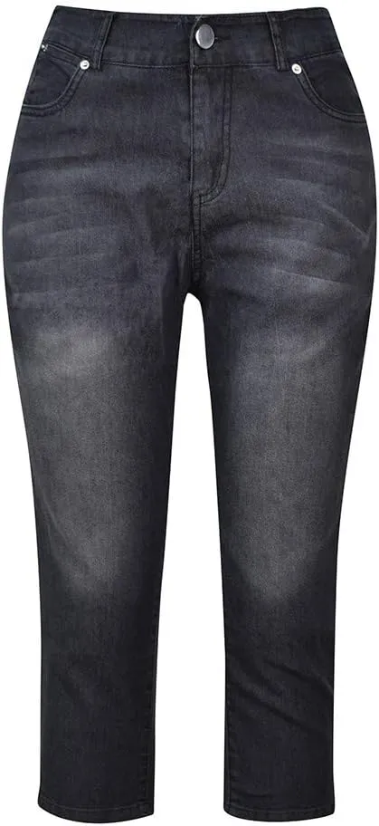 Womens Capri Jeans High Waisted Straight Leg Skinny Y2k Denim Jeans Caual Stretchy Waist Cropped Slim Petite Jeans