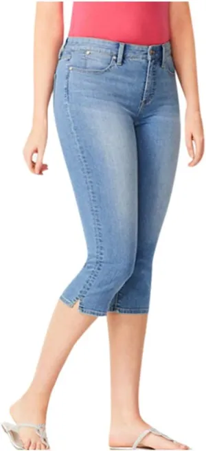 Womens Capri Jeans High Waisted Straight Leg Skinny Y2k Denim Jeans Caual Stretchy Waist Cropped Slim Petite Jeans