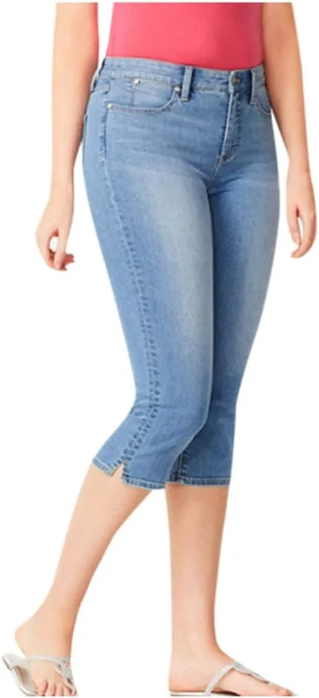 Womens Capri Jeans High Waisted Straight Leg Skinny Y2k Denim Jeans Caual Stretchy Waist Cropped Slim Petite Jeans