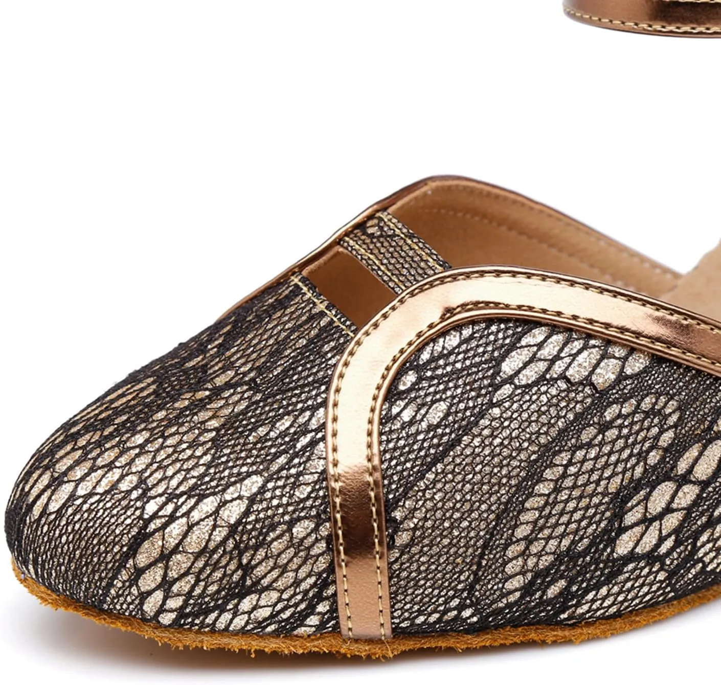 Women's Closed Toe Lace mesh Synthetic Ballroom Tango Latin Party Wedding Practice Professional Dance Shoes