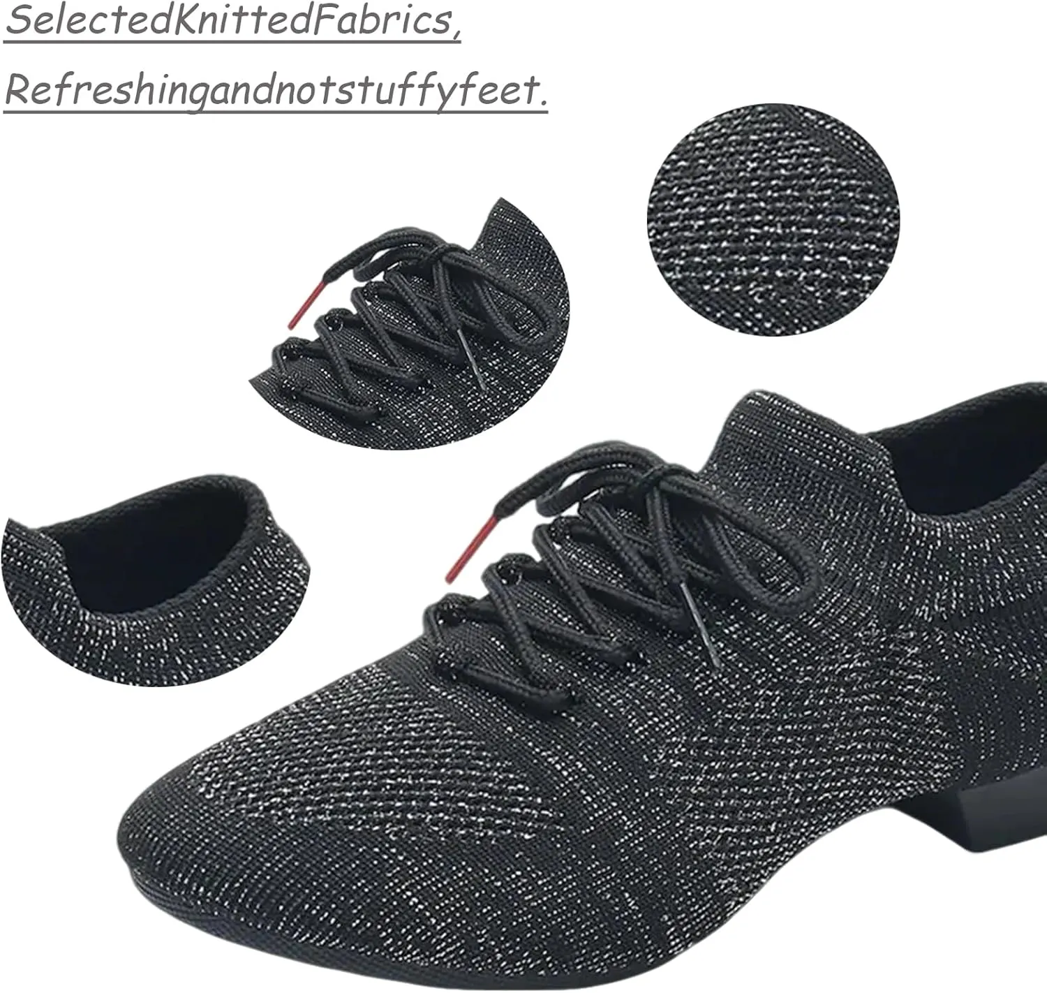 Women's Dance Shoes Closed Toe Lace-up Split-Sole Standard Practice Social Salsa Ballroom Latin Jazz Beginner Teaching Dance Shoes