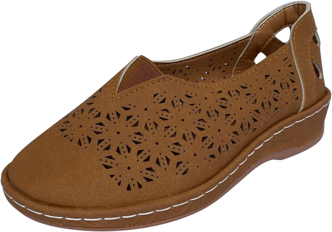 Womens Dress Shoes Cutout Flats Orthopedic Slip On Walking Comfort Shoes Lightweight Casual Daily Use