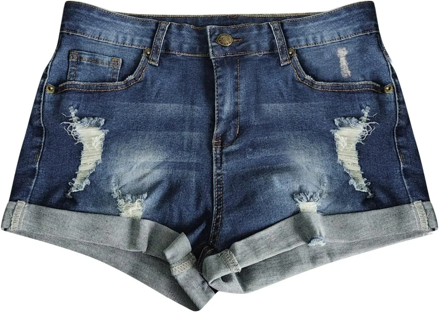 Womens Jean Shorts Cut Off Denim Shorts High Waisted Ripped Distressed Casual Summer Stretchy Ripped Shorts