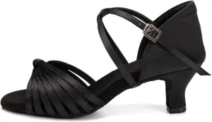 Women's Latin Dance Shoes Open Toe Ballroom Professional Salsa Dance Practice Shoes 2inch Heel