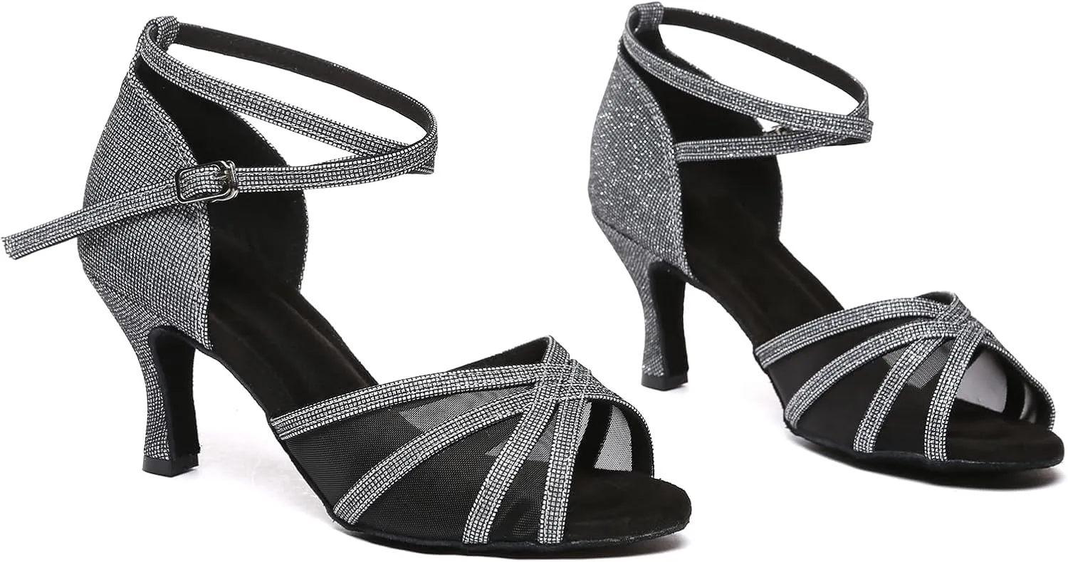 Women's Latin Dance Shoes Professional Ppen Toe Ballroom Salsa Tango Performance Dancing Shoes