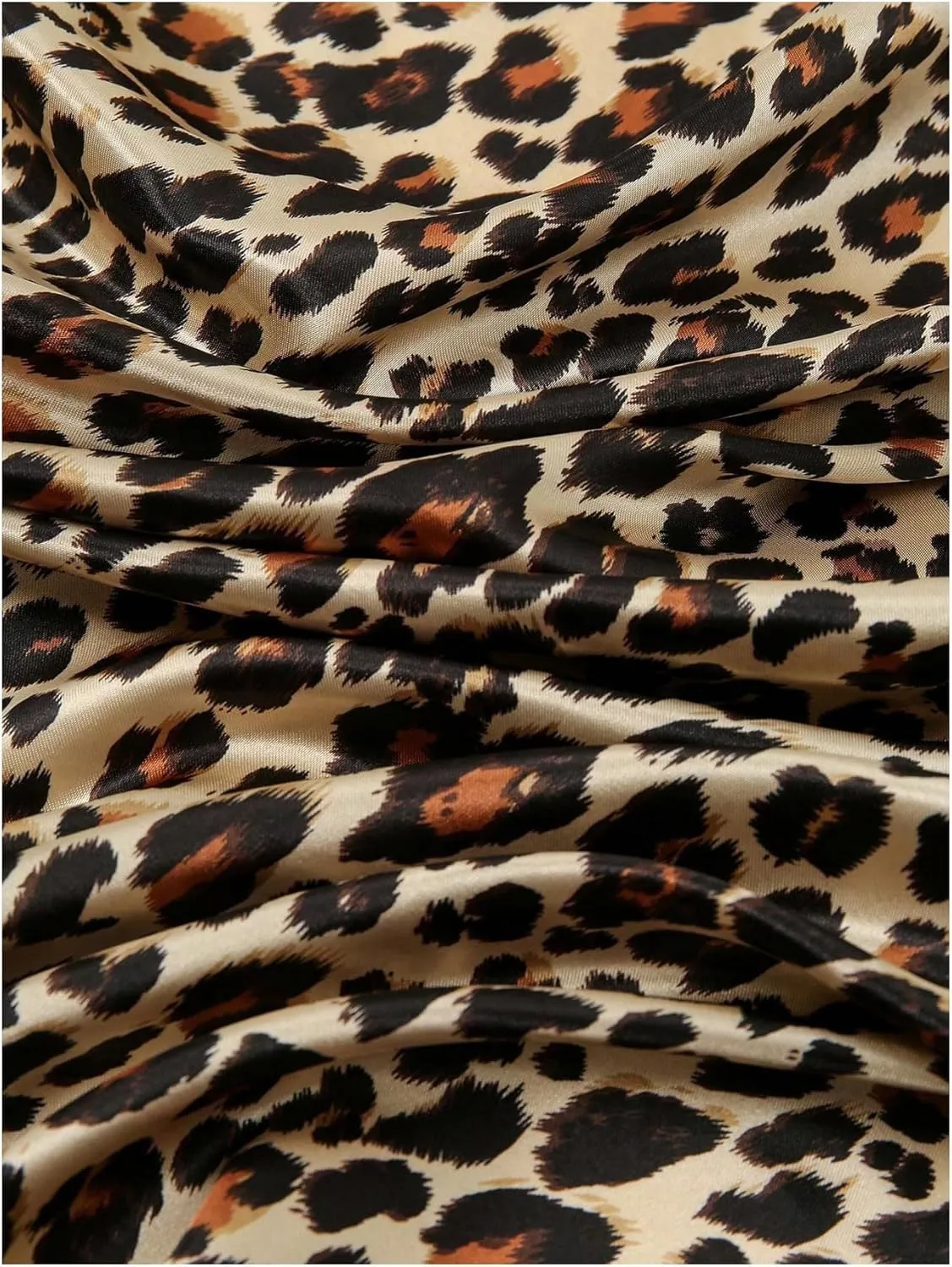 Women's Leopard Print Silk Scarf Satin Square Scarves Cheetah Headband Sleeping Hair Wraps