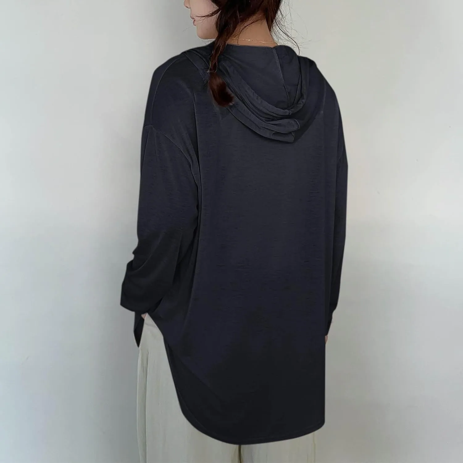 Womens Lightweight Casual Hoodie Cardigans Open Front Cover Ups Long Sleeve Outwear Coat Sun Protection Cover Clothes