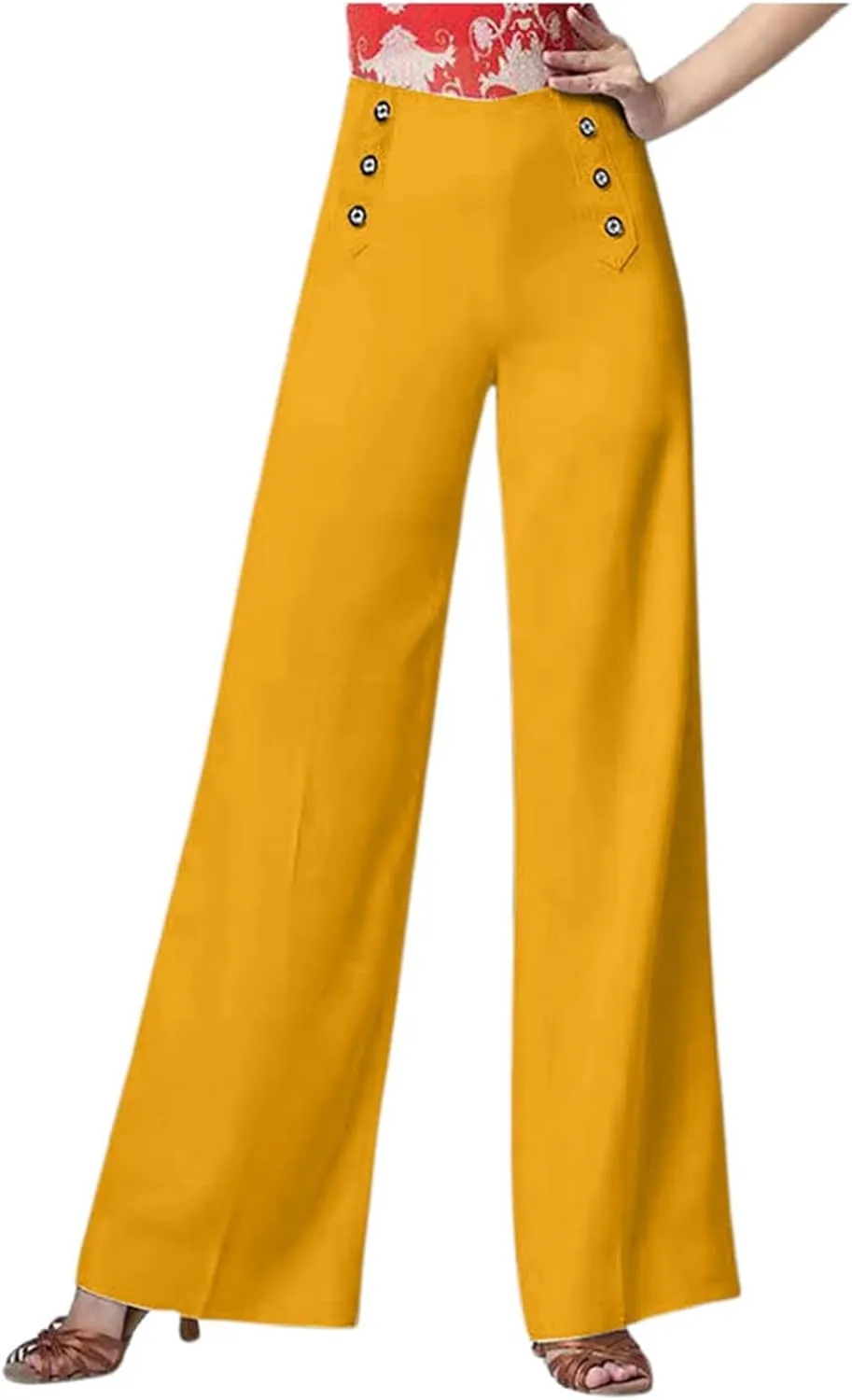 Womens Linen Blend Summer Letter Patched Pants Low Waist Wide Leg Slim Fit Trousers Office