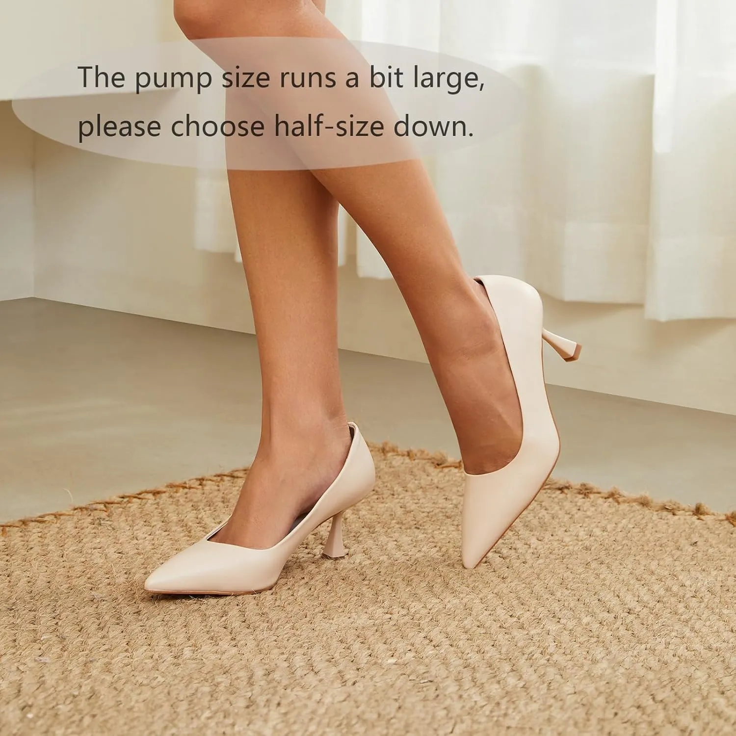 Women's Pumps 3 Inch Kitten Heel Pointed Toe Shoes for Women Comfortable Office Work Dress Shoes