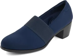 Women's Pumps Chunky Low Block Heel Slip-on Work Shoes Bunion Arch Support Comfortable Dressy Pumps