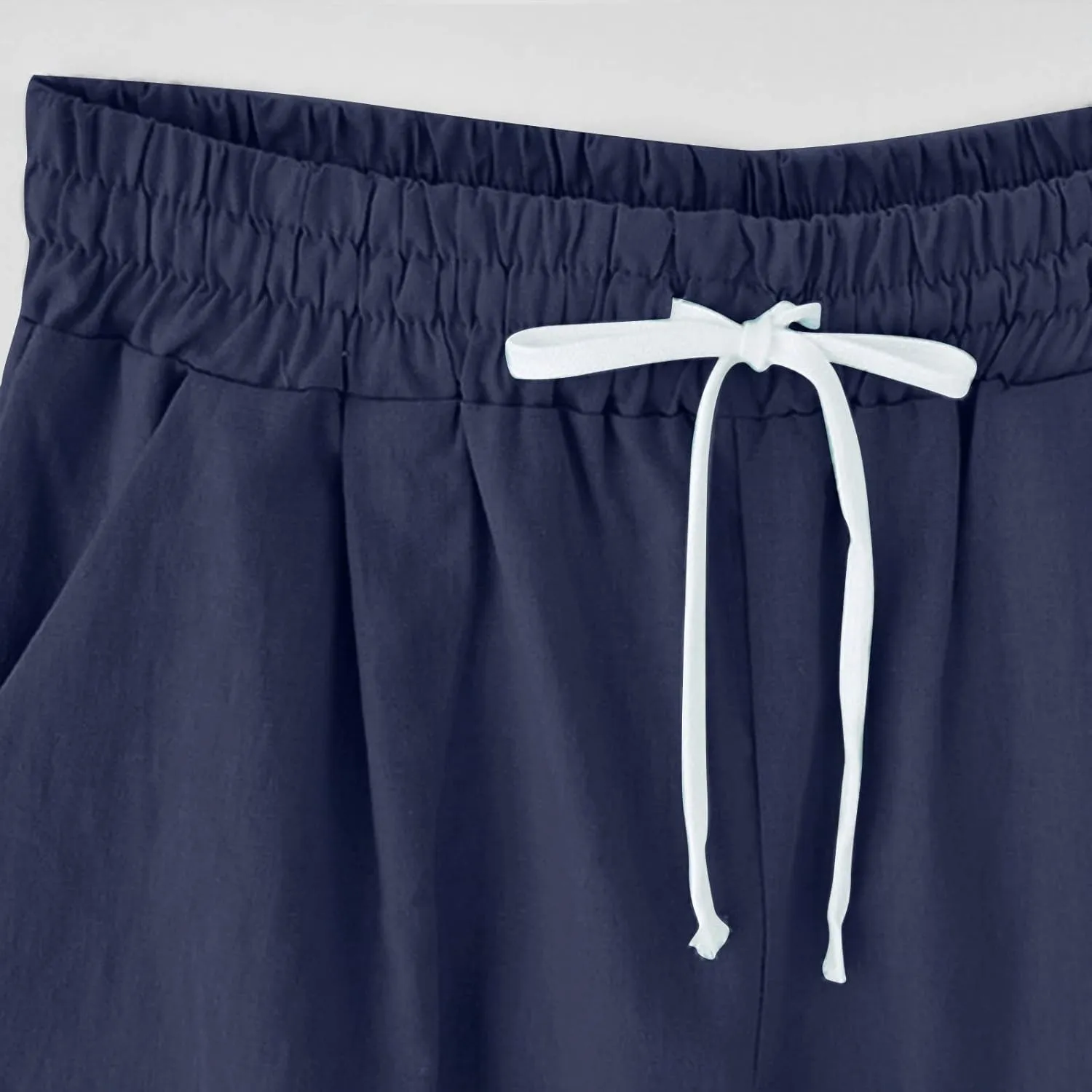 Womens Shorts Drawstring Sweat Shorts Elastic Waist Running Workout Shorts with Pockets Women's Wide Leg Womens