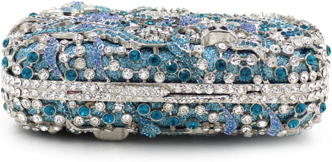 Womens Shoulder Evening-Bag Chain Bridal Clutch-Purse Crystal Luxury Handbag