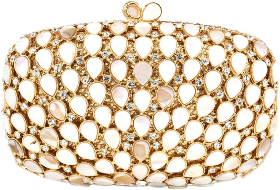 Womens Shoulder Evening-Bag Chain Bridal Clutch-Purse Crystal Luxury Handbag