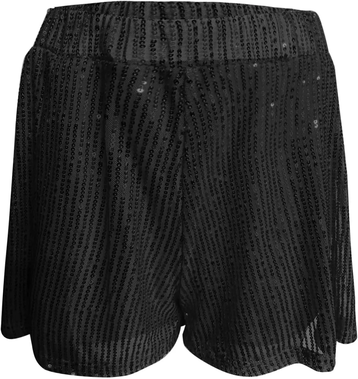 Women's Skirts Sequined Shiny Ruched High Waisted Wide Leg Skorts Baggy Elastic Waist Casual Trendy Comfort Shorts 2025