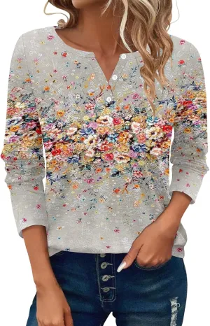 Womens Tops Dressy Casual,Long Sleeve Basic Going Out Graphic Tops Relaxed Fit Cropped 2025 Classic Shirts