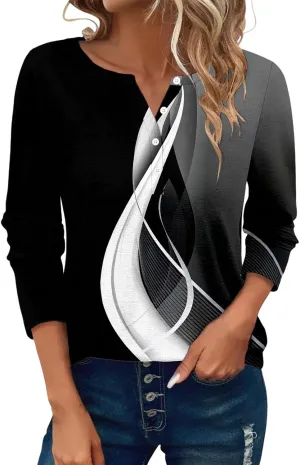 Womens Tops Dressy Casual,Long Sleeve Basic Going Out Graphic Tops Relaxed Fit Cropped 2025 Classic Shirts