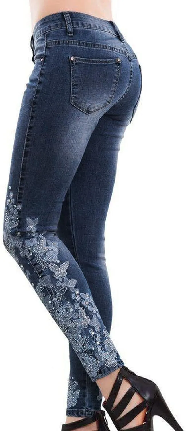 Women's Wedgie Straight Jeans Slim Embroidered Jeans Cropped Denim Pants Jeans Women Tall Womens Womens Jeans High