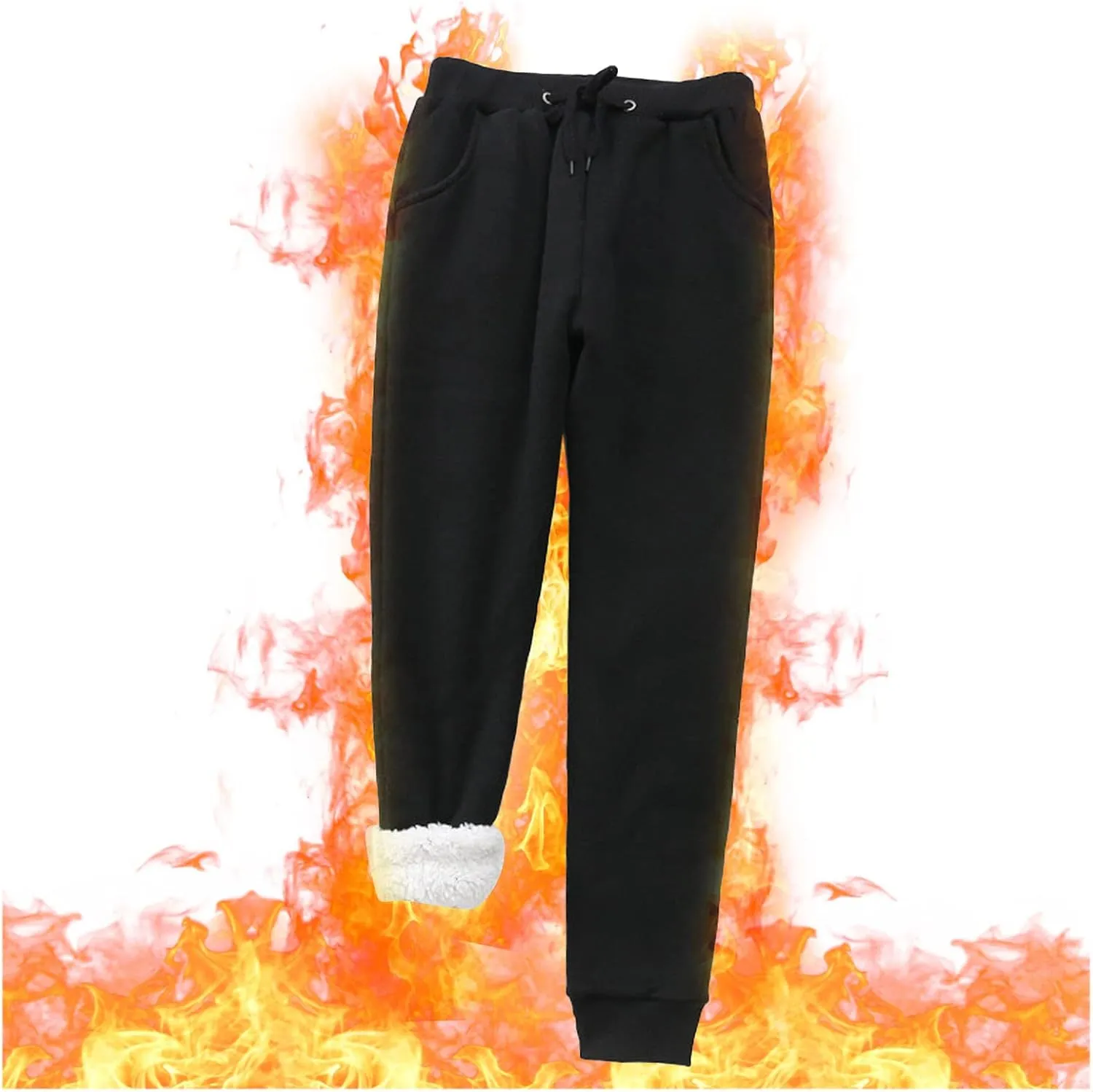 Women's Wide Leg Pants Winter Baggy Sports Capris with Pockets Solid Color Flare Leggings