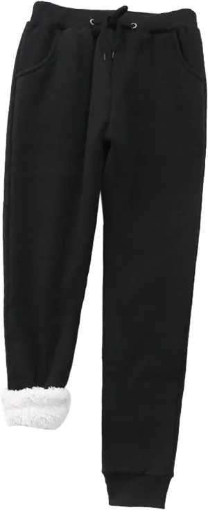 Women's Wide Leg Pants Winter Baggy Sports Capris with Pockets Solid Color Flare Leggings
