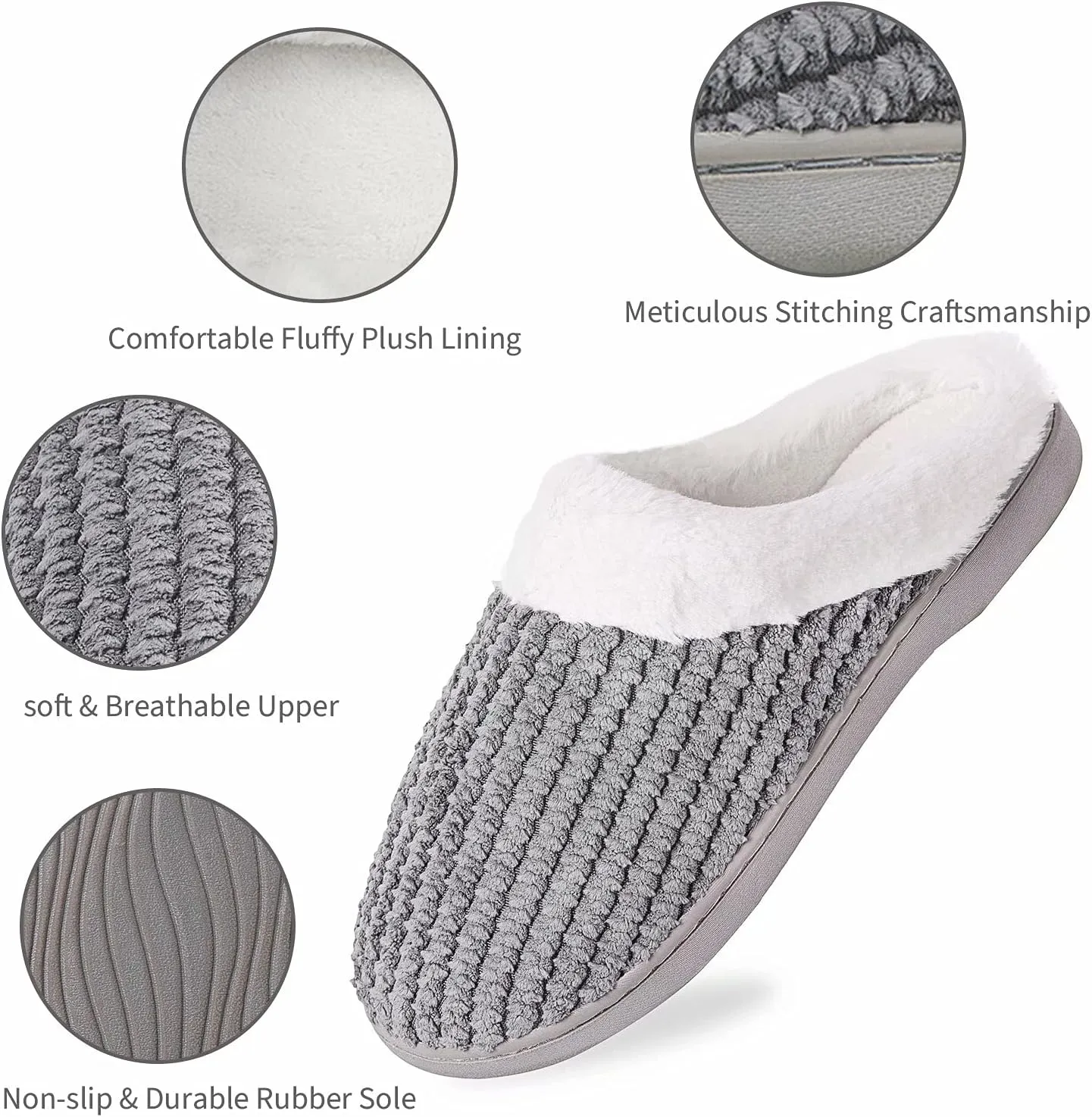 YALOX Slippers for Womens Warm Memory Foam Anti-Slip House Shoes Comfortable Cotton Slippers Home Bedroom Shoes Indoor & Outdoor