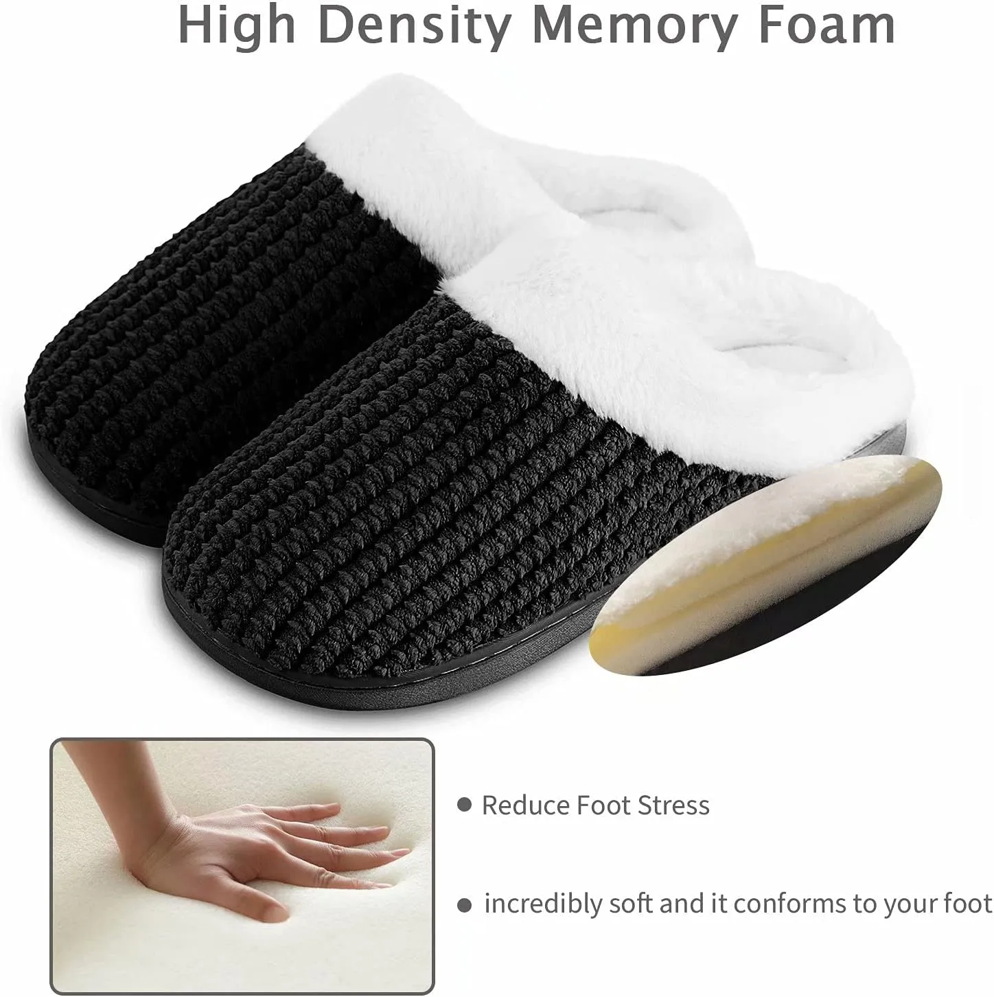 YALOX Slippers for Womens Warm Memory Foam Anti-Slip House Shoes Comfortable Cotton Slippers Home Bedroom Shoes Indoor & Outdoor