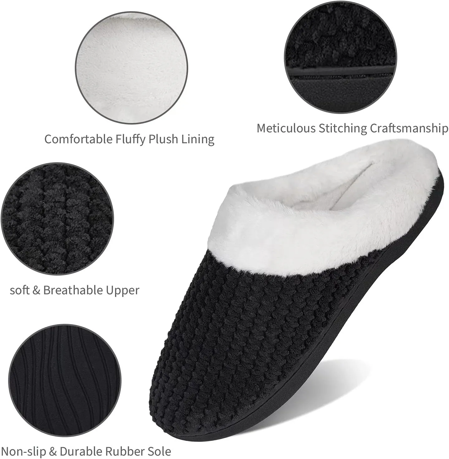 YALOX Slippers for Womens Warm Memory Foam Anti-Slip House Shoes Comfortable Cotton Slippers Home Bedroom Shoes Indoor & Outdoor