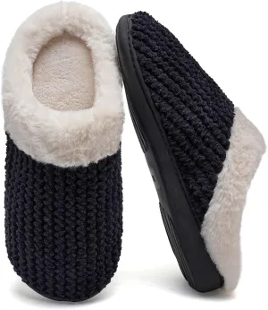 YALOX Slippers for Womens Warm Memory Foam Anti-Slip House Shoes Comfortable Cotton Slippers Home Bedroom Shoes Indoor & Outdoor