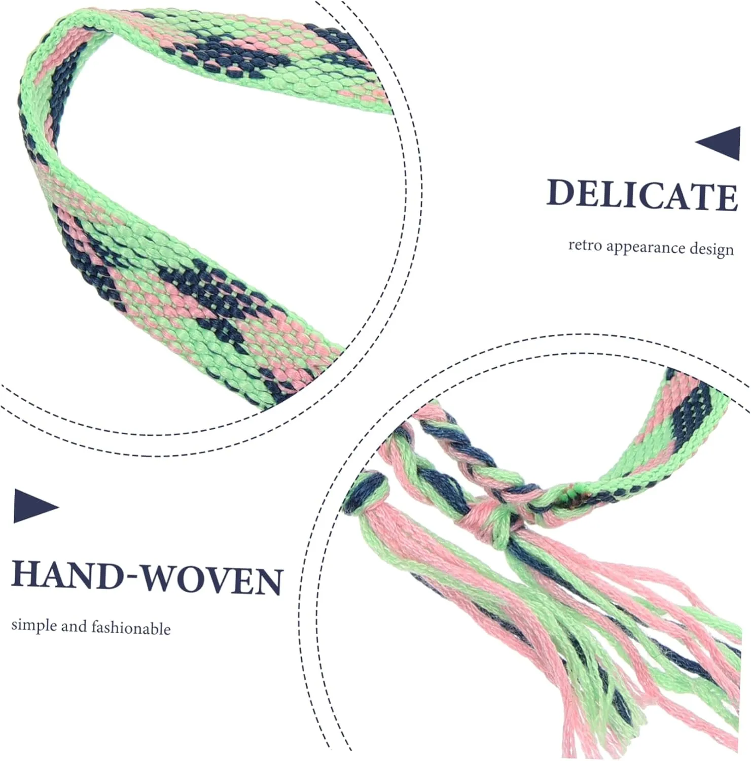 YARNOW Ethnic Style Bracelet Cute Friendship Bracelets Women Beads Dainty Bracelets Wrist Straps Bracelet Rope