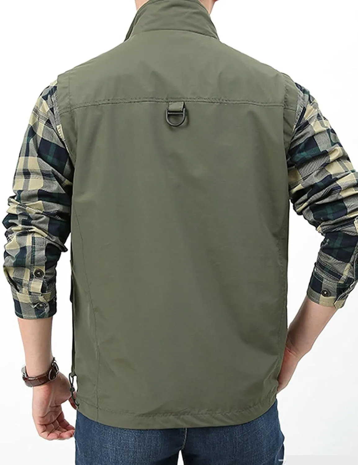Yimoon Mens Utility Fishing Vest Summer Lightweight Safari Travel Cargo Vest Outdoor Work Vests Multi Pockets